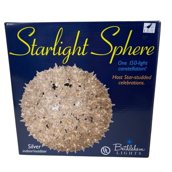 Bethlehem Lights 150 Light Constellation Silver Starlight Sphere Ball - Picture 1 of 6